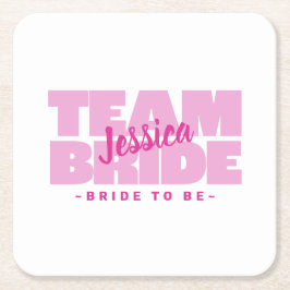 Roze Team Bruid To Be Wedding Bachelorette Douche Kartonnen Onderzetters
