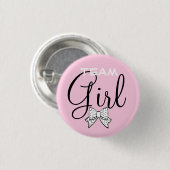 Roze team Girl Baby shower Game Ronde Button 3,2 Cm (Voorkant /achterkant)