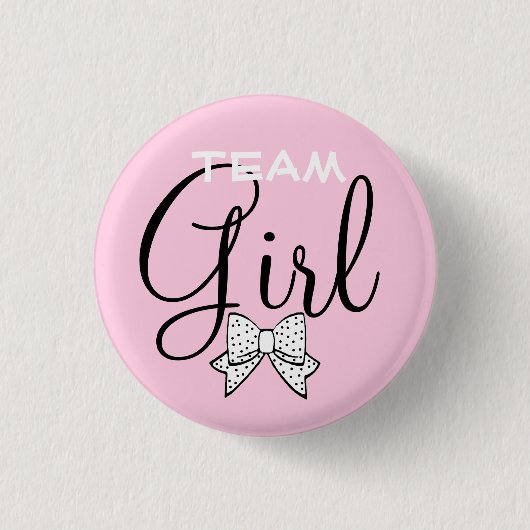 Roze team Girl Baby shower Game Ronde Button 3,2 Cm (Voorkant)