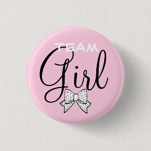 Roze team Girl Baby shower Game Ronde Button 3,2 Cm