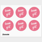 Roze team meisje Baby shower Ronde Sticker (Vel)