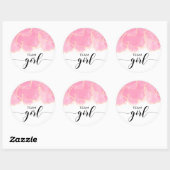 Roze team meisje sekse onthult feest stickers (Vel)