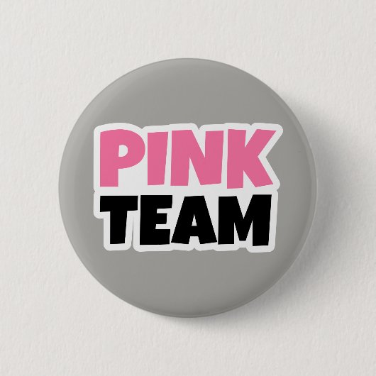 Roze team ronde button 5,7 cm (Voorkant)