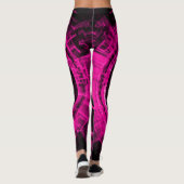 Roze Techno Bomb Blacklight Rave Leggings (Achterkant)