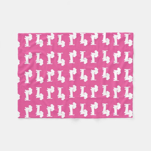 Roze Teckel Ontwerp Fleece Deken (Voorkant (Horizontaal))