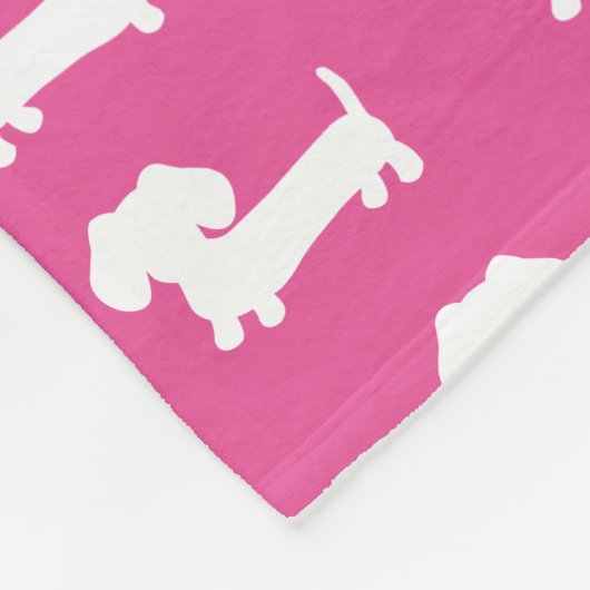 Roze Teckel Ontwerp Fleece Deken (Hoek)
