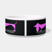 Roze teckel patroon Pet Bowl Voerbakje (Achterkant)