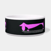 Roze teckel patroon Pet Bowl Voerbakje (Rechts)