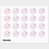 Roze Teddy Baby shower Sticker (Vel)