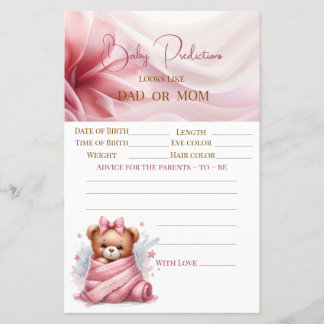 Roze Teddy Baby voorspellingen Kaart