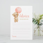 Roze Teddy Bear-advies voor moeder om kaart te wor (Staand voorkant)