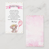 Roze Teddy Bear Baby shower Books for Baby Informatiekaartje (Voorkant / Achterkant)