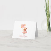 Roze Teddy Bear Baby shower Dank u Kaarten (Voorkant)