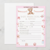 Roze Teddy Bear Baby shower - Editable Name, 5x7 Kaart (Voorkant / Achterkant)