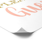 Roze Teddy Bear Baby shower Girl Sign Poster (Hoek)