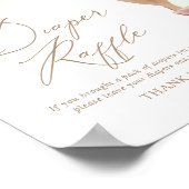 Roze Teddy Bear Balloon Baby shower Luier Raffle Poster (Hoek)