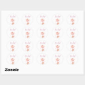 Roze Teddy Bear Balloon Baby shower Ronde Sticker (Vel)