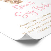 Roze Teddy Bear Balloon Don't Say Baby Game Poster (Hoek)