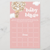 Roze Teddy Bear Balloons Baby shower Spel BINGO Flyer (Voorkant)