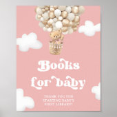 Roze Teddy Bear Balloons Boeken voor Baby Poster (Voorkant)