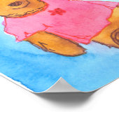 Roze Teddy Bear Balloons houden van je Poster (Hoek)