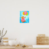 Roze Teddy Bear Balloons houden van je Poster (Keuken)