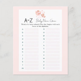 Roze Teddy Bear Een Baby Naam Douche Spel