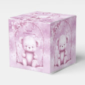 Roze Teddy Bear Favor Box Bedankdoosjes (Voorkant Zijde)