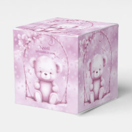 Roze Teddy Bear Favor Box Bedankdoosjes