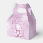 Roze Teddy Bear Favor Box Bedankdoosjes (Achterkant)