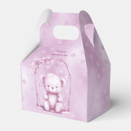 Roze Teddy Bear Favor Box Bedankdoosjes
