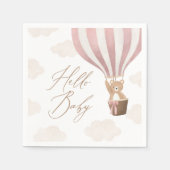 Roze Teddy Bear Hot Air Ballon Baby shower Servet (Voorkant)