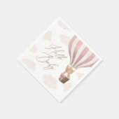 Roze Teddy Bear Hot Air Ballon Baby shower Servet (Hoek)