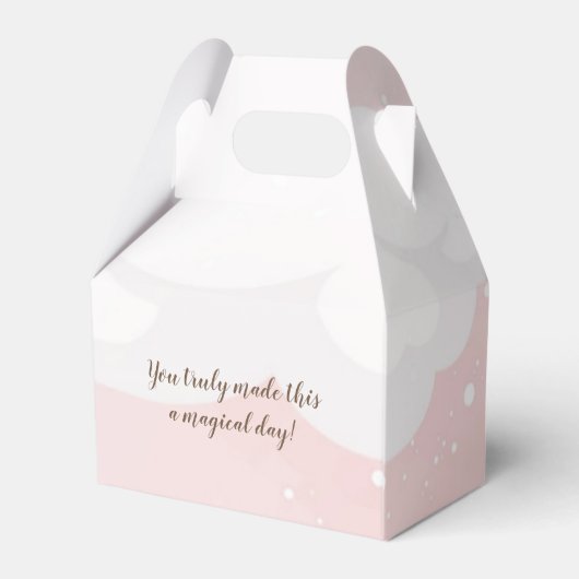 Roze Teddy Bear met Balloons Favor Box Bedankdoosjes (Achterkant)