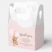 Roze Teddy Bear met Balloons Favor Box Bedankdoosjes (Geopend)