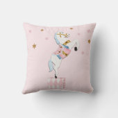 Roze Teddy Bear, Moon en Stars - Pony op achterzij Kussen (Achterkant)