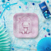 Roze Teddy Bear Papier Bord (Feest)