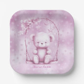 Roze Teddy Bear Papier Bord (Voorkant)