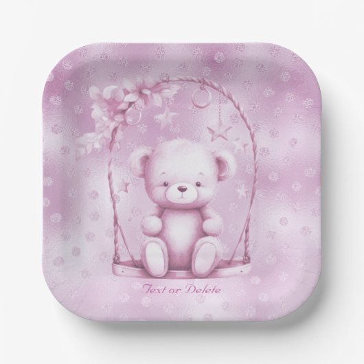 Roze Teddy Bear Papier Bord (Voorkant)