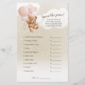 Roze Teddy Bear raadt het prijsspel Flyer (Voorkant)