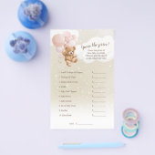 Roze Teddy Bear raadt het prijsspel Flyer (Enkel)