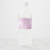 Roze Teddy Bear Water Flaconetiket Waterfles Etiket (Voorkant)