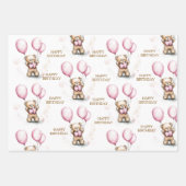 Roze Teddy Bear Wrapping Paper (Voorkant)
