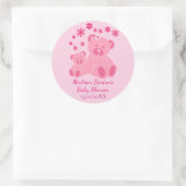 Roze Teddy Bears Schattig Meisje Baby shower Ronde Sticker (Tas)