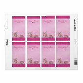 Roze Teddy Bring a Book Baby shower Bookplaten Etiket (Full Sheet)