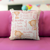 Roze teddy draagt gepersonaliseerde meisjes naam b