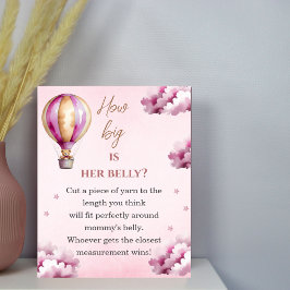 Roze Teddy Ster Wolken Baby Shower Gastboek Poster