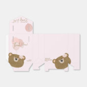 Roze Teddy We kunnen Barly Wachten Meisje Baby sho Bedankdoosjes (Uitgevouwen)
