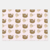 Roze Teddy We kunnen Barly Wachten Meisje Baby sho Inpakpapier Vel (Voorkant 2)