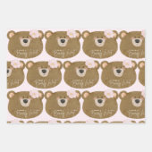 Roze Teddy We kunnen Barly Wachten Meisje Baby sho Inpakpapier Vel (Voorkant)
